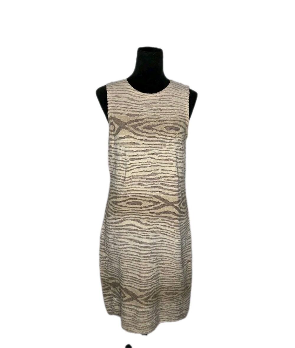 Lauren Ralph Lauren Linen Blend Knit Sheath Dress Neutral Tan Quiet Luxury Sz M